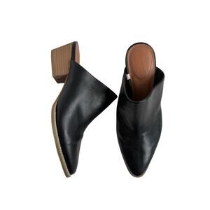 Universal Thread Slip On Mules Shoes Womens 8 Black Faux Leather Block